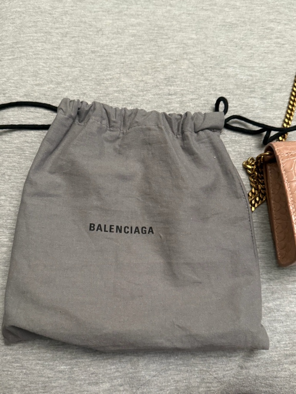 Balenciaga Blush Croc-Embossed B Clutch - Picture 11 of 11